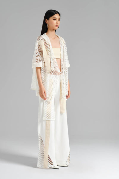 Beige net set