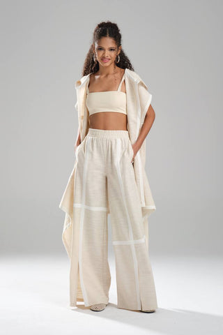 oversize  long vest  set