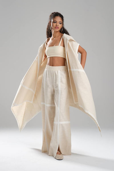 oversize  long vest  set