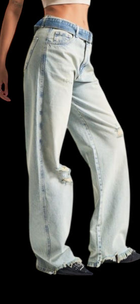 Belted jeans