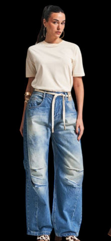 Belted Barrel denim