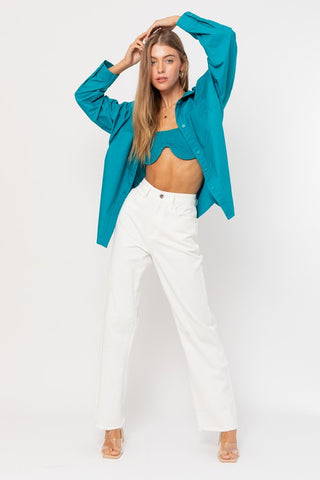 TURQUOSE SHIRT AND TOP (2 PIECES)