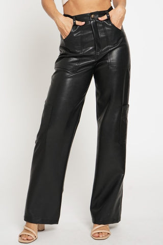 CARGO FULL PANTS IN LEATHER
